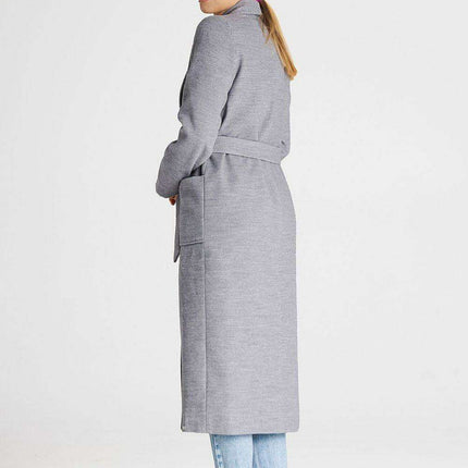 Chic Tie-Belted Long Coat