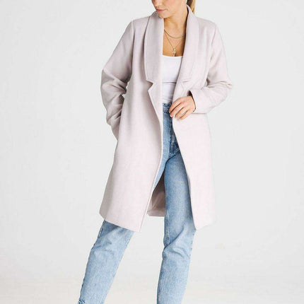 Elegant Collared Coat with Belt Option