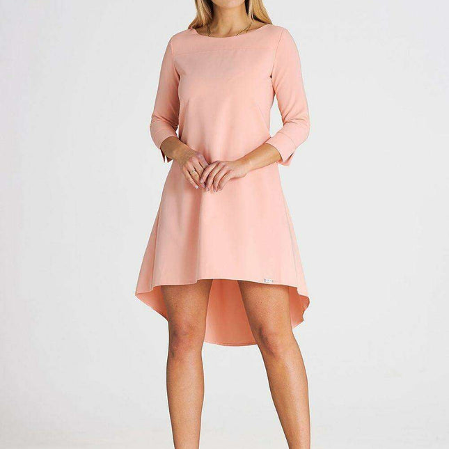 Pleated Back Asymmetrical Cocktail Dress – Modern Sophistication