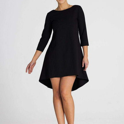 Pleated Back Asymmetrical Cocktail Dress – Modern Sophistication