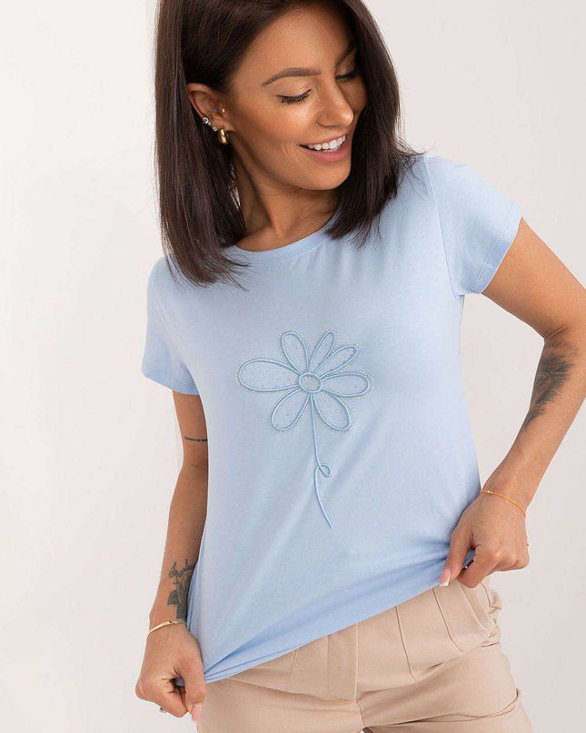 Charming Floral Elegance Blouse - Women's Stylish Cotton Top