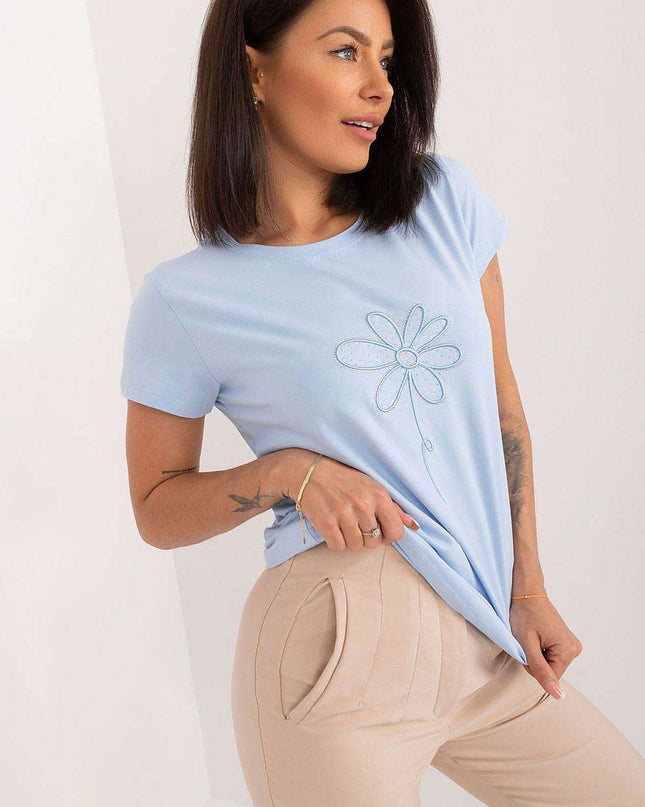 Charming Floral Elegance Blouse - Women's Stylish Cotton Top