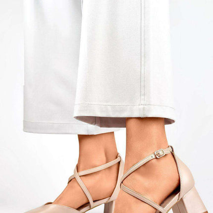 Eco-Chic Block Heel Pumps with Elegant Buckle Design