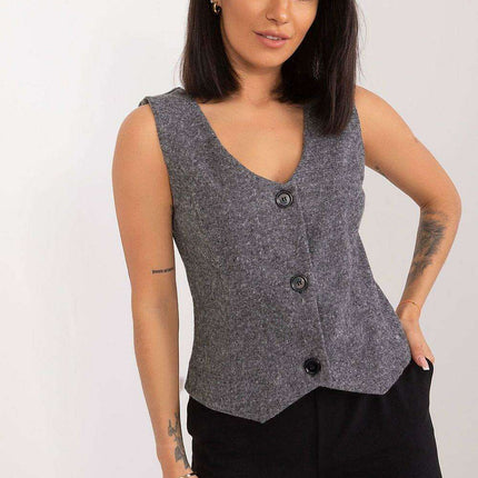 Elegant Cotton Blend Women's Waistcoat