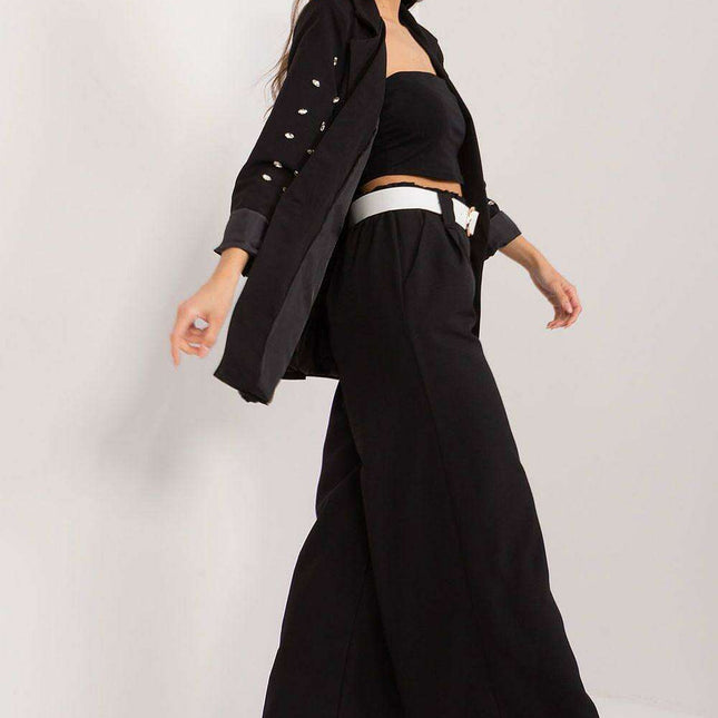 Elegant High-Waisted Palazzo Trousers for Women Office Wear
