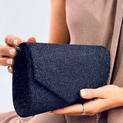 Shimmering Iridescent Evening Clutch with Versatile Chain by Inello