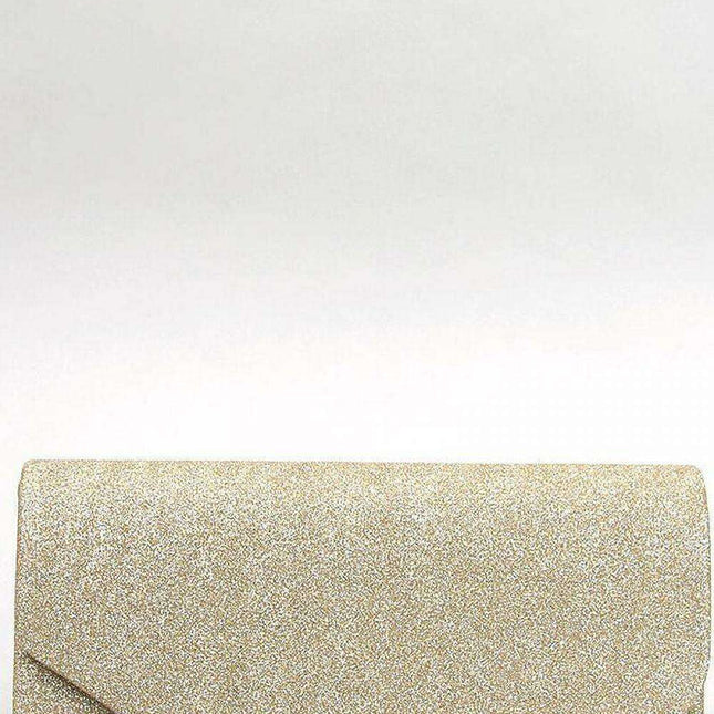 Iridescent Glamour Fabric Clutch with Removable Chain