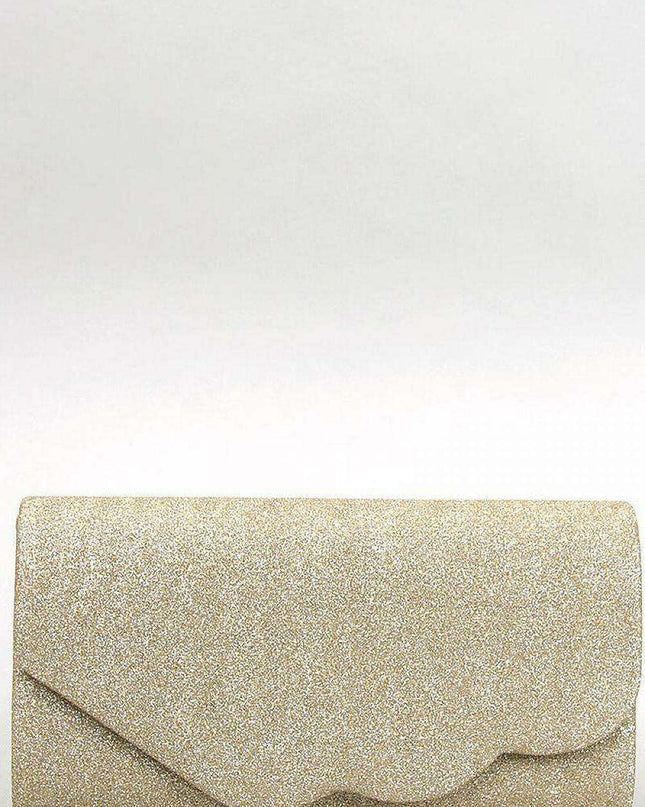 Iridescent Glamour Fabric Clutch with Removable Chain
