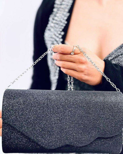 Iridescent Glam Clutch with Versatile Chain by Inello