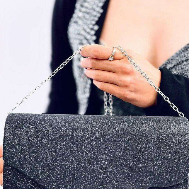 Iridescent Glam Clutch with Versatile Chain by Inello