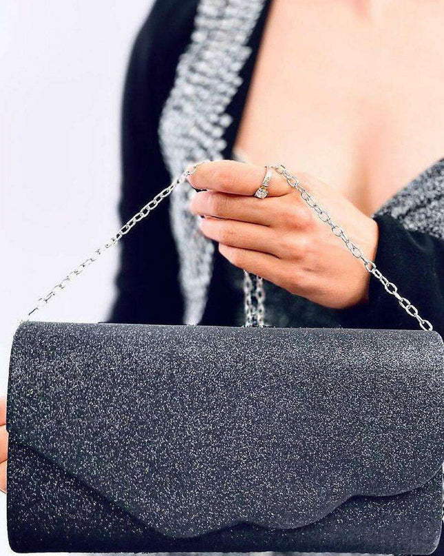 Iridescent Glam Clutch with Versatile Chain by Inello