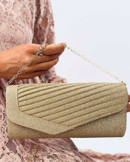 Iridescent Glamour Envelope Clutch with Versatile Chain Strap - Inello