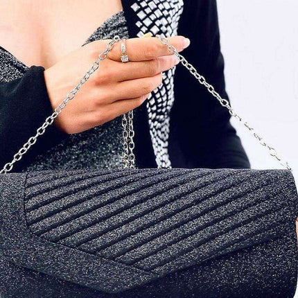 Radiant Iridescent Evening Clutch with Convertible Chain Strap