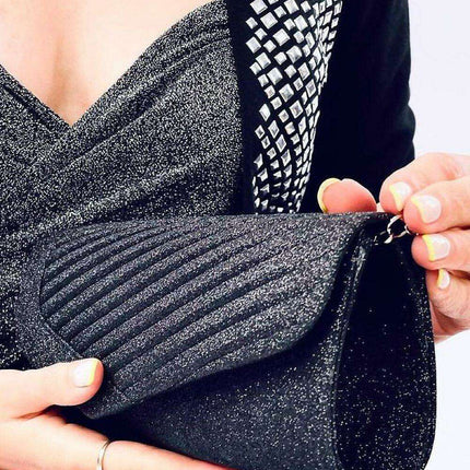 Radiant Iridescent Evening Clutch with Convertible Chain Strap