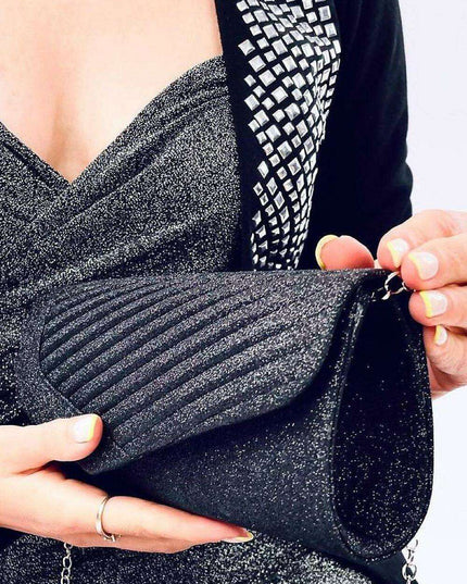 Radiant Iridescent Evening Clutch with Convertible Chain Strap