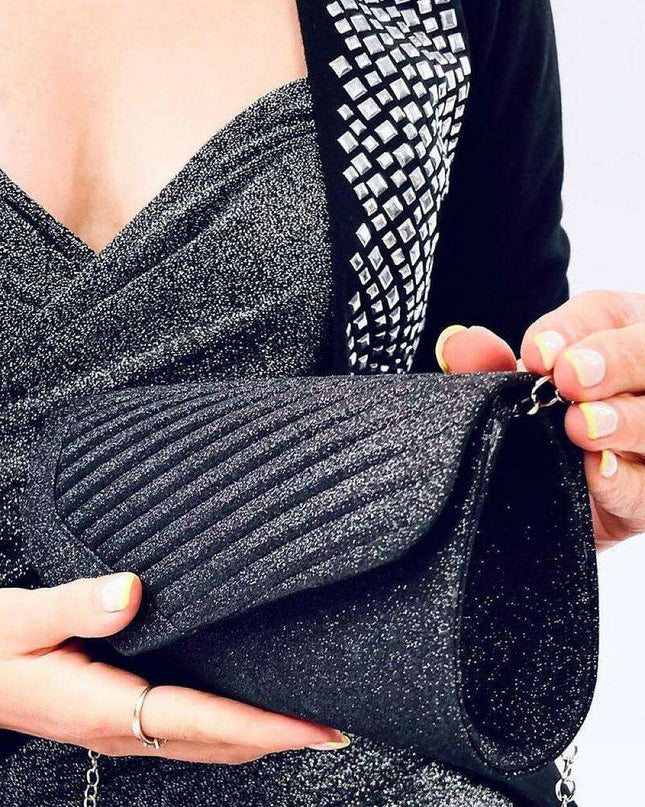 Radiant Iridescent Evening Clutch with Convertible Chain Strap