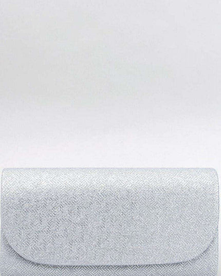 Gleaming Iridescent Evening Clutch with Detachable Chain Strap