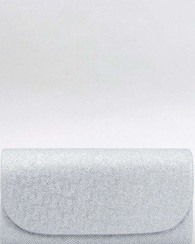 Gleaming Iridescent Evening Clutch with Detachable Chain Strap