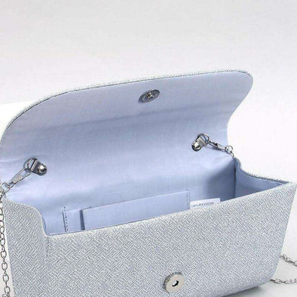 Gleaming Iridescent Evening Clutch with Detachable Chain Strap