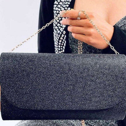 Iridescent Evening Clutch with Detachable Chain for Glamorous Nights