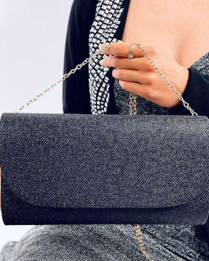 Iridescent Evening Clutch with Detachable Chain for Glamorous Nights
