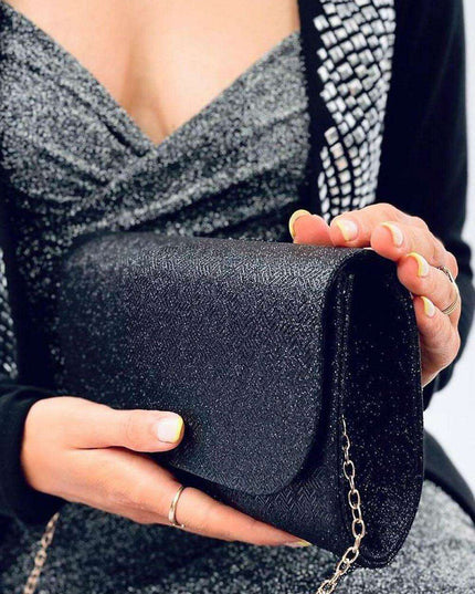 Iridescent Evening Clutch with Detachable Chain for Glamorous Nights