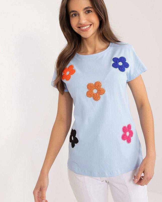 Elegant Floral Embellished Cotton Blouse for Every Occasion