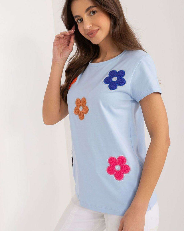 Elegant Floral Embellished Cotton Blouse for Every Occasion