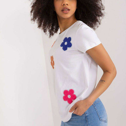 Elegant Floral Embellished Cotton Blouse for Every Occasion