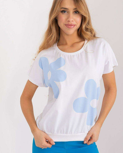 Parisian Blossom Cotton Top With Floral Print For Summer