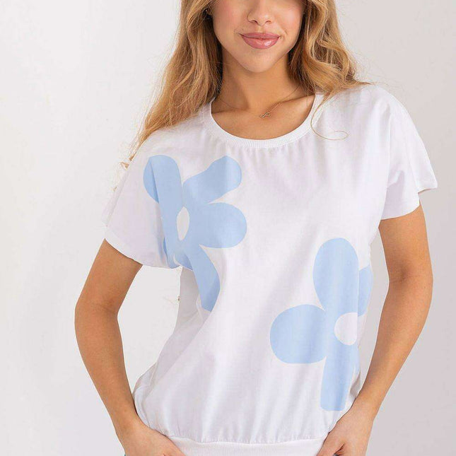 Parisian Blossom Cotton Top With Floral Print For Summer