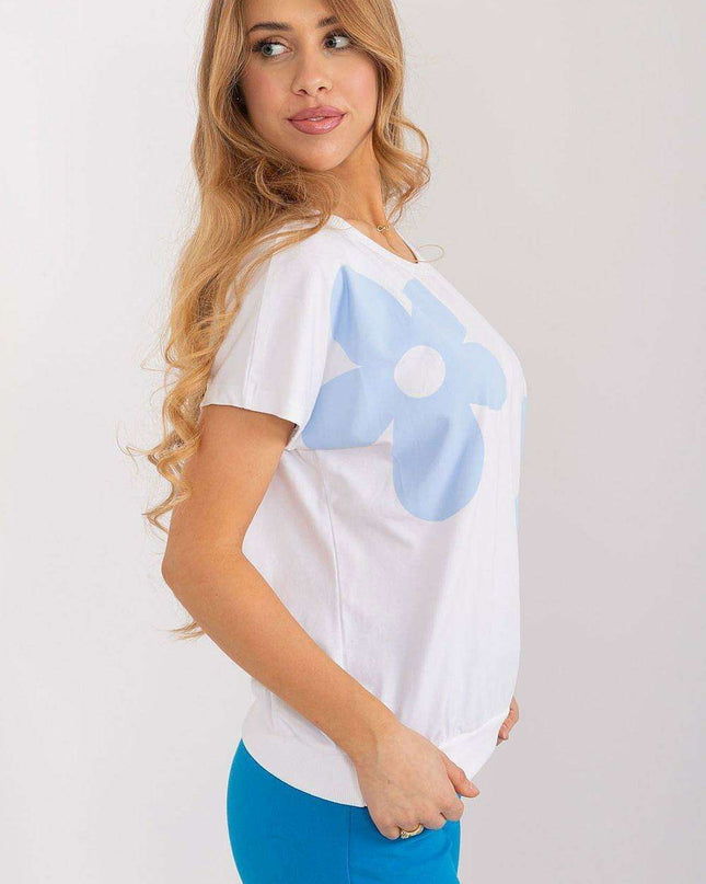 Parisian Blossom Cotton Top With Floral Print For Summer