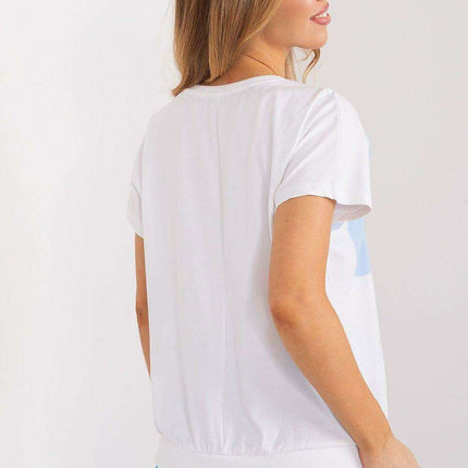 Parisian Blossom Cotton Top With Floral Print For Summer