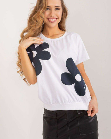 Parisian Blossom Cotton Top With Floral Print For Summer