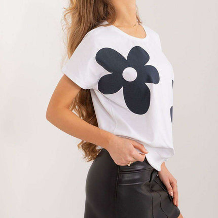 Parisian Blossom Cotton Top With Floral Print For Summer