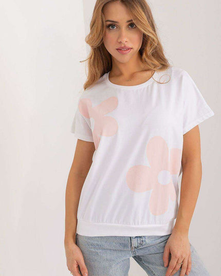 Parisian Blossom Cotton Top With Floral Print For Summer