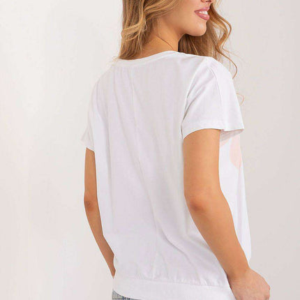 Parisian Blossom Cotton Top With Floral Print For Summer