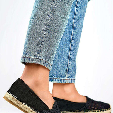 Primo Black Textile Espadrille Slip-On Shoes for Summer