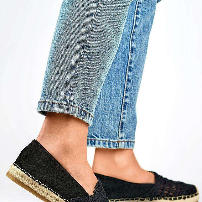 Primo Black Textile Espadrille Slip-On Shoes for Summer