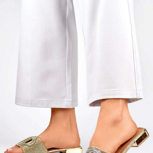 Golden Glam Eco-Leather Heeled Sandals