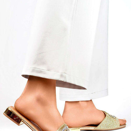 Golden Glam Eco-Leather Heeled Sandals