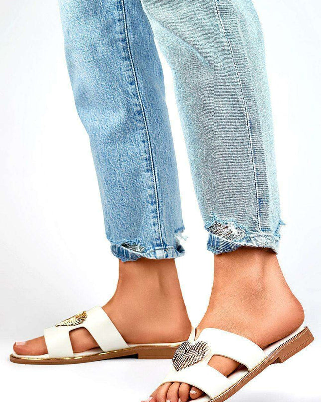 Chic Heart Embellished Sandals