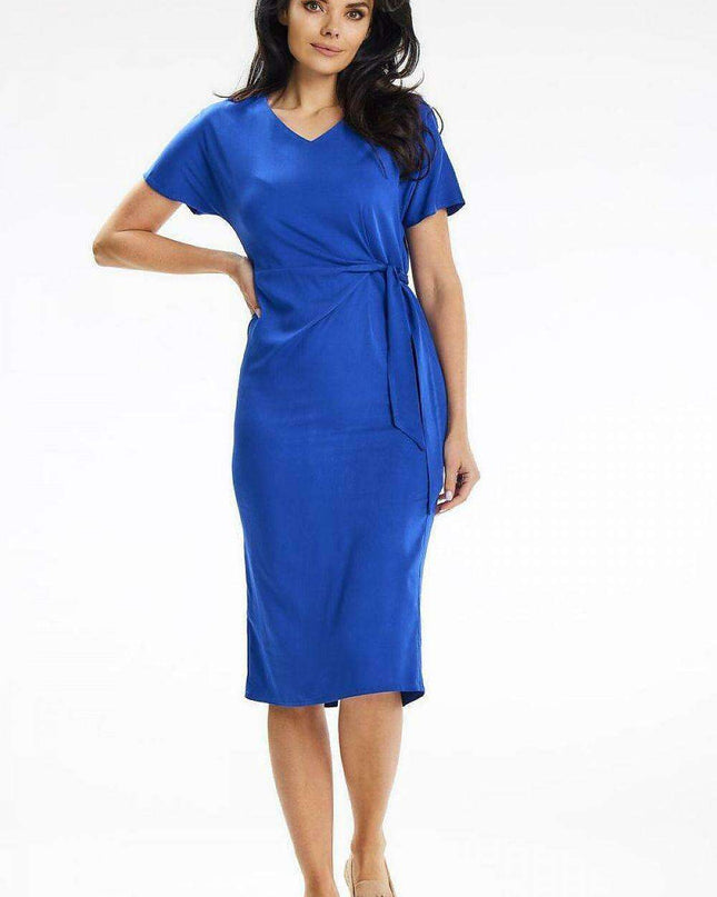 Chic Asymmetrical Heart Neck Midi Dress