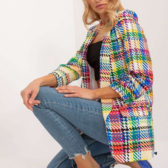 Chic Checkered Blazer by Italy Moda for Summer Style
