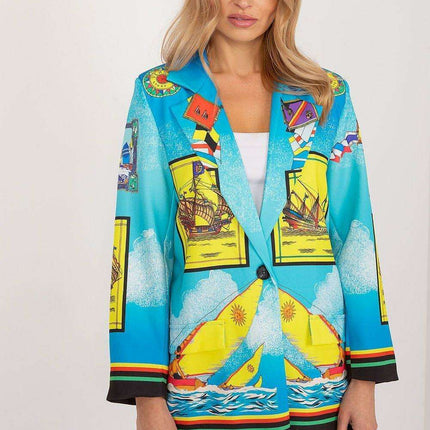 Italy Moda Floral Print Jacket For Women Casual Chic