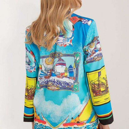 Italy Moda Floral Print Jacket For Women Casual Chic