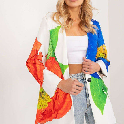Italy Moda Floral Print Jacket For Women Casual Chic