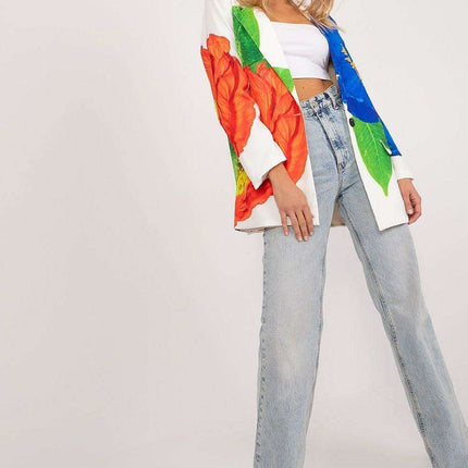 Italy Moda Floral Print Jacket For Women Casual Chic