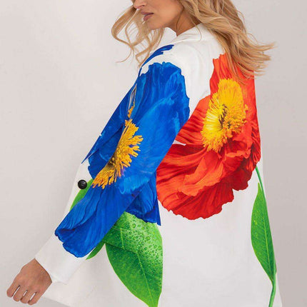Italy Moda Floral Print Jacket For Women Casual Chic