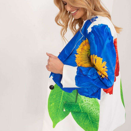 Italy Moda Floral Print Jacket For Women Casual Chic